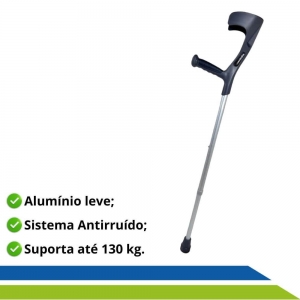 Muleta Canadense em Alumínio Regulável 130 Kg - Par - Hidrolight Muleta Canadense em Alumínio Regulável 130 Kg - Par - Hidrolight