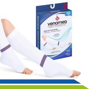 Meia Antitrombo Branca Pré e Pós-Cirúrgica Abdominoplastia Bariátrica Lipo 15 a 21MMHG 3/4 Venomed Meia Antitrombo Branca Pré e Pós-Cirúrgica Abdominoplastia Bariátrica Lipo 15 a 21MMHG 3/4 Venomed