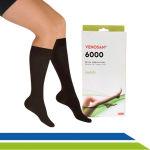 Meia Venosan 6000 de Média Compressão 20-30mmHg 3/4 Preto Pé Fechado - Cód. BR6203 Meia Venosan 6000 de Média Compressão 20-30mmHg 3/4 Preto Pé Fechado - Cód. BR6203