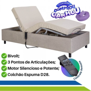 Cama Articulada Motorizada Zeus com Colchão Hospitalar Original com Capa Impermeável Pilati Cama Articulada Motorizada Zeus com Colchão Hospitalar Original com Capa Impermeável Pilati