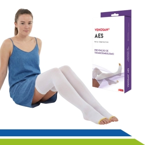 Meia Anti Trombo Elástica 7/8 Meia Coxa 18MMHG AES - PAR - VENOSAN Meia Anti Trombo Elástica 7/8 Meia Coxa 18MMHG AES - PAR - VENOSAN
