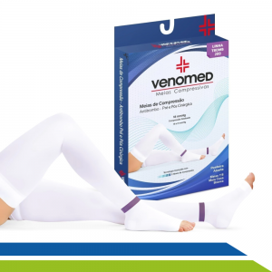 Meia Antitrombo Pré e Pós-Cirúrgica Branca Abdominoplastia Bariátrica Lipo 15 a 21MMHG 7/8 Venomed Meia Antitrombo Pré e Pós-Cirúrgica Branca Abdominoplastia Bariátrica Lipo 15 a 21MMHG 7/8 Venomed