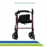 Andador de Alumínio Idoso com 4 Rodas, Assento e Regulagem de Altura Até 100 kg Dilepé Andador de Alumínio Idoso com 4 Rodas, Assento e Regulagem de Altura Até 100 kg Dilepé