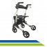 Andador Adulto Idoso em Alumínio Dobrável 4 Rodas com Assento e Bolsa D14 Andador Adulto Idoso em Alumínio Dobrável 4 Rodas com Assento e Bolsa D14