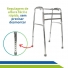 Andador Idoso Adulto em Alumínio Dobrável Articulado e Fixo 3 Barras 130Kg Andador Idoso Adulto em Alumínio Dobrável Articulado e Fixo 3 Barras 130Kg