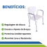 Banco Banqueta Banho Idoso com Encosto Apoio de Braços Regulável 130kg Dilepé Banco Banqueta Banho Idoso com Encosto Apoio de Braços Regulável 130kg Dilepé